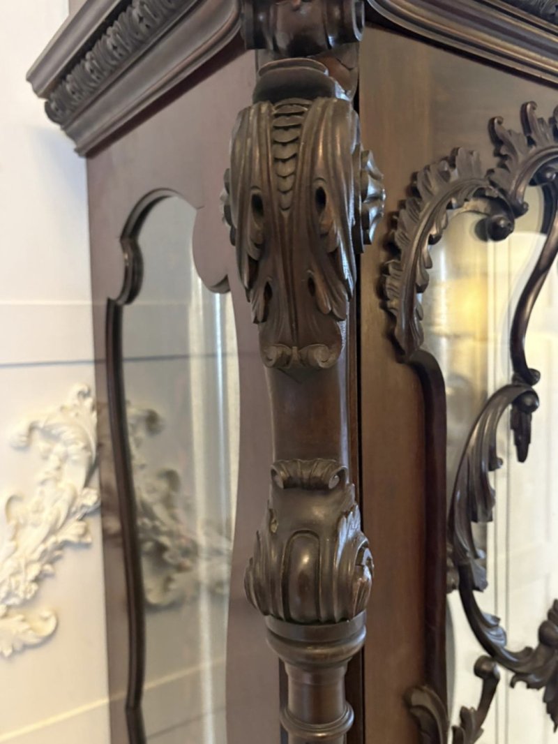 Antique Exhibition Quality Carved Mahogany Nine Tube Chiming Longcase Clock - Image 11